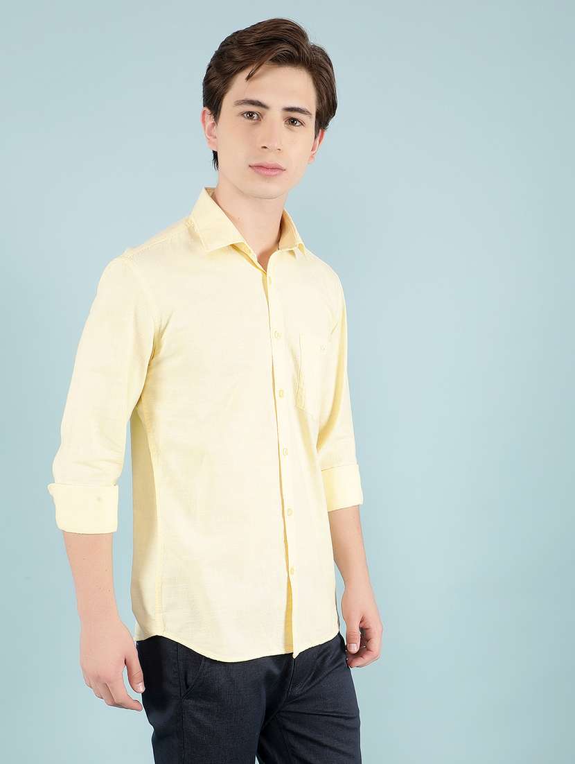 men solid long sleeve casual shirt