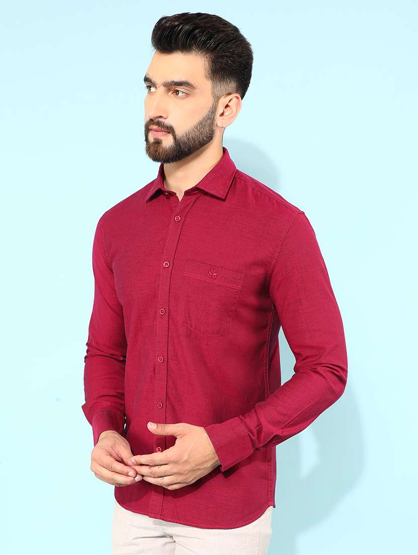 men solid long sleeve casual shirt - 21400073 -  Standard Image - 2