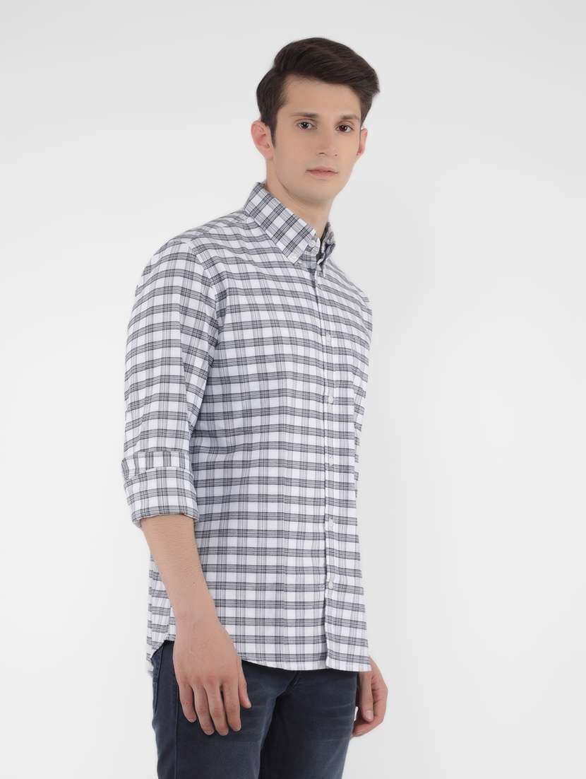 men checked long sleeve casual shirt - 21400074 -  Standard Image - 2