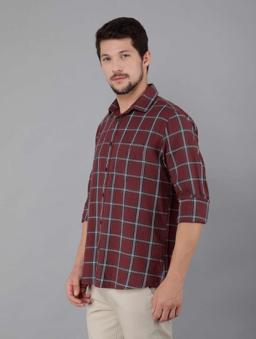 men checked long sleeve casual shirt - 21400098 -  Standard Image - 2
