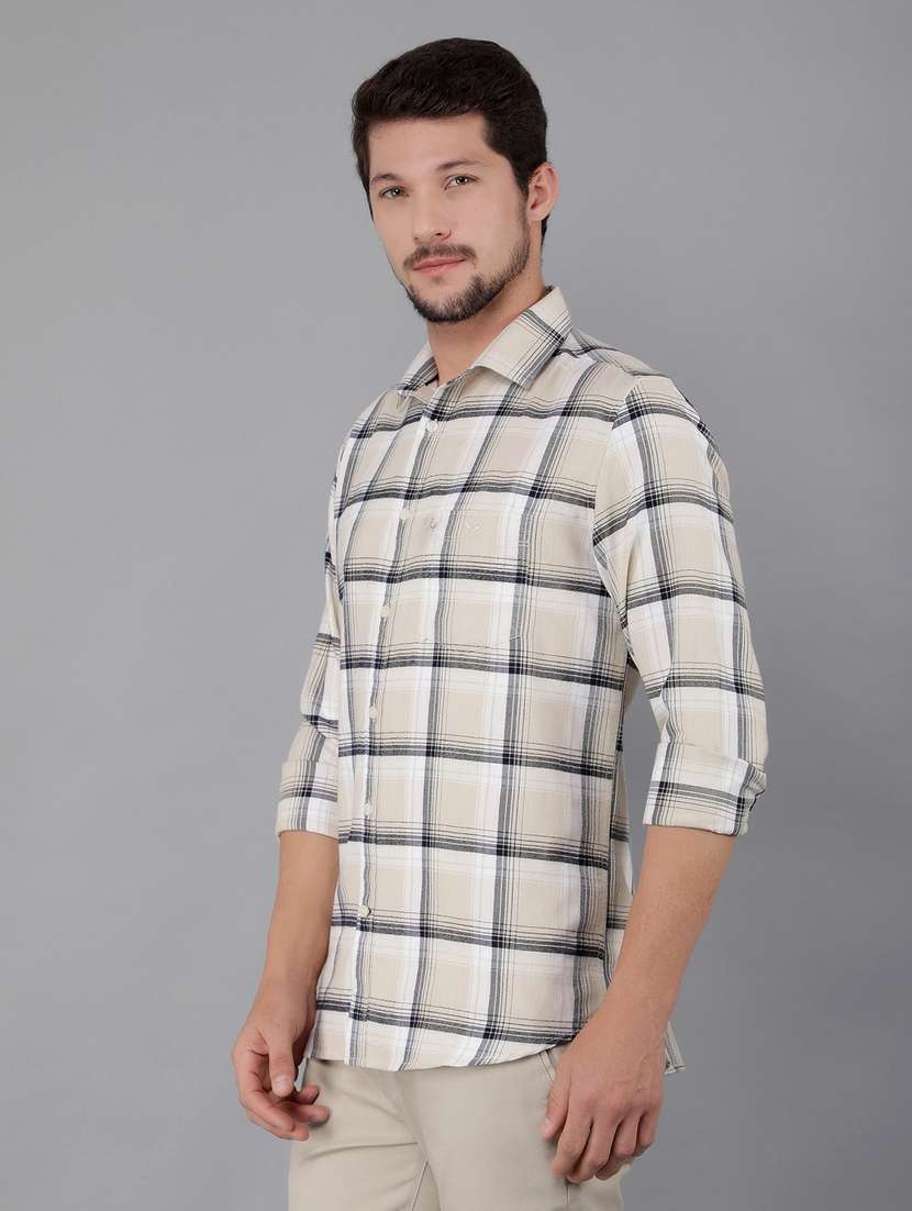 men checked long sleeve casual shirt - 21400104 -  Standard Image - 2
