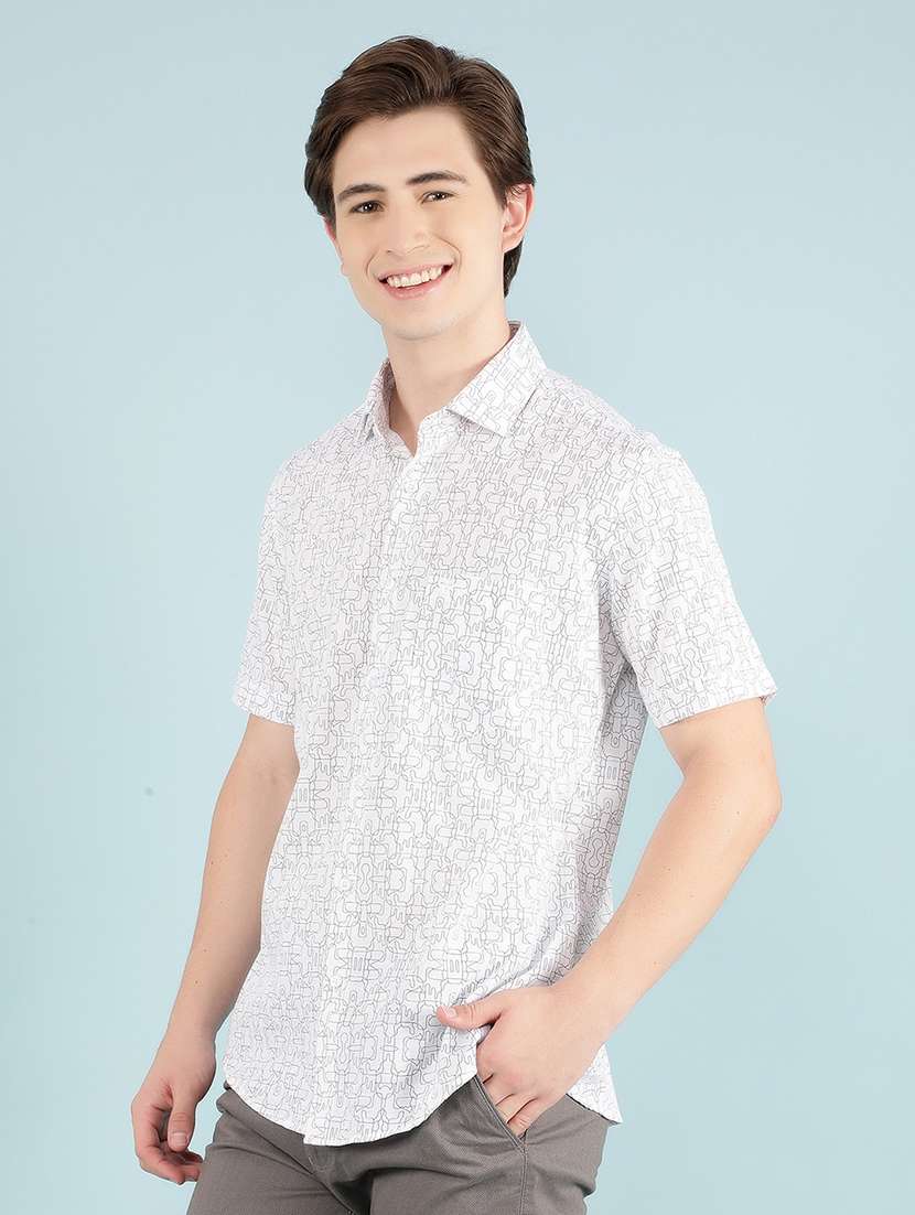 men printed casual shirt