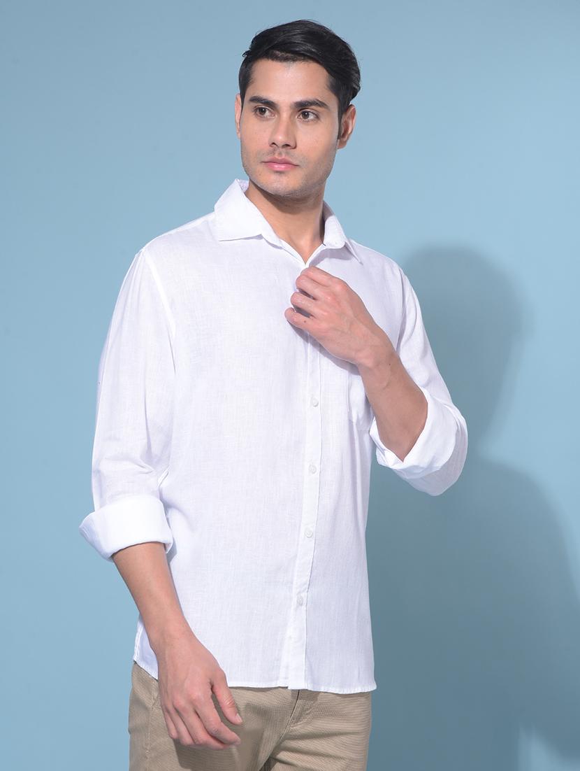 crimsoune club men's white linen shirt - 21400156 - Standard Image - 2