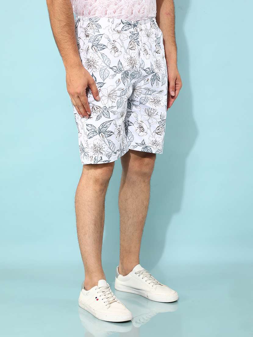 white printed cotton shorts - 21400157 -  Standard Image - 2
