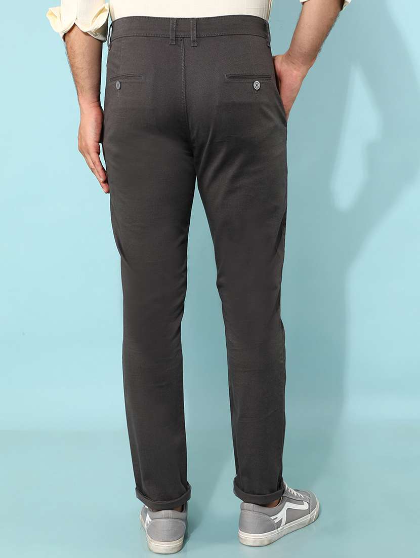 men solid mid rise chino pants - 21400179 - Standard Image - 2