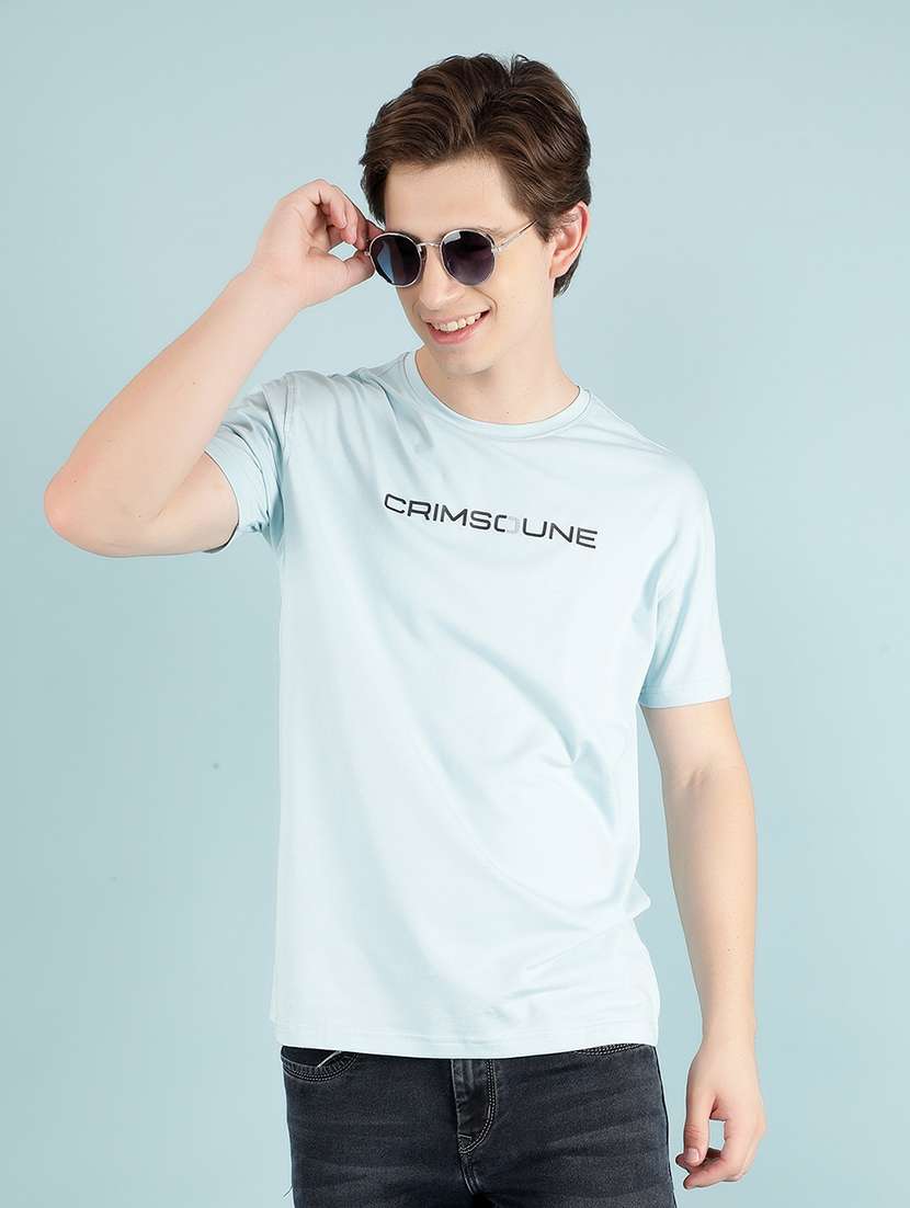 men chest print short sleeve t-shirt