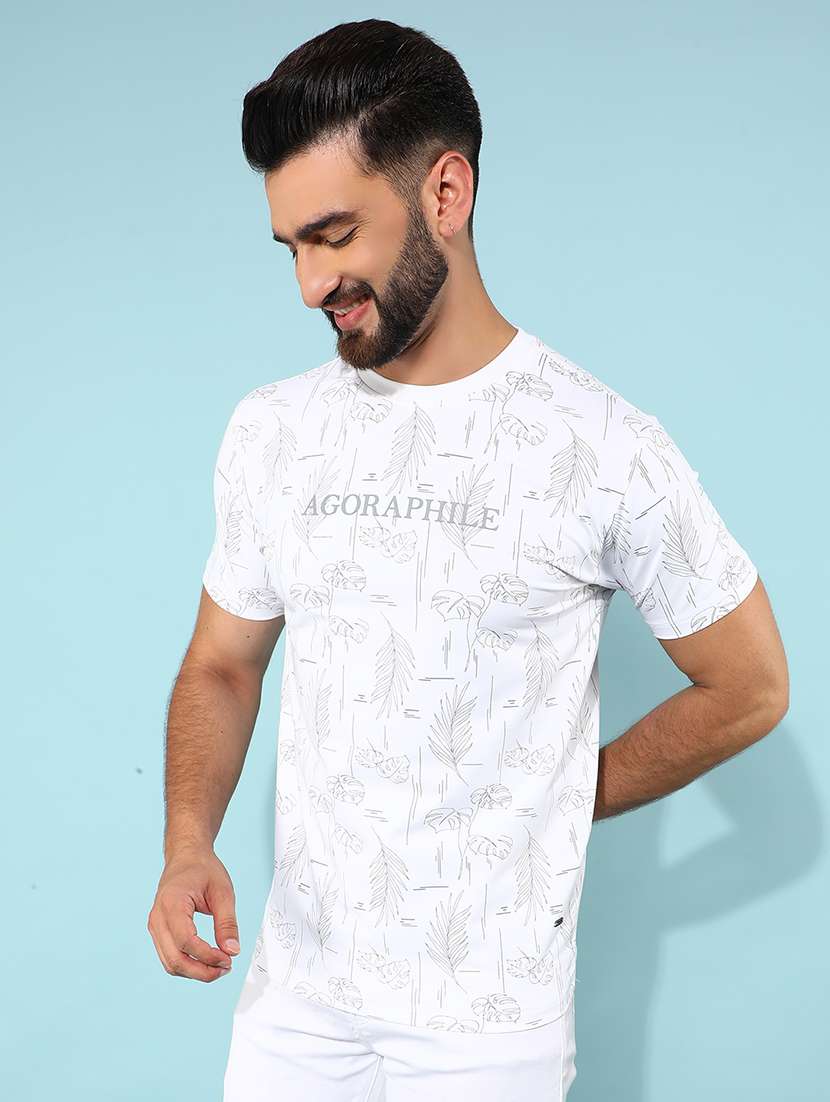 men printed round neck t-shirt
