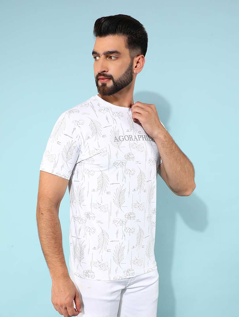 men printed round neck t-shirt - 21400214 - Standard Image - 2