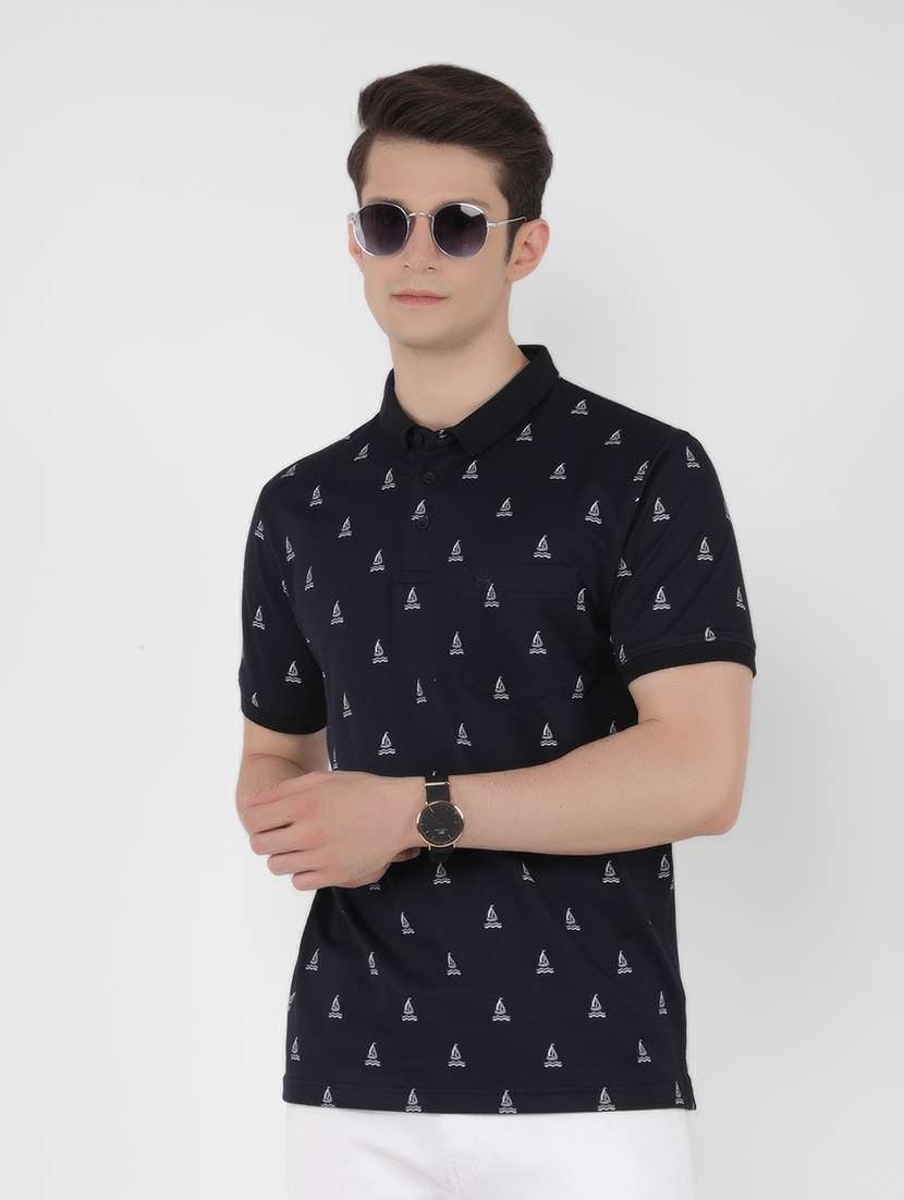 men printed polo t-shirt