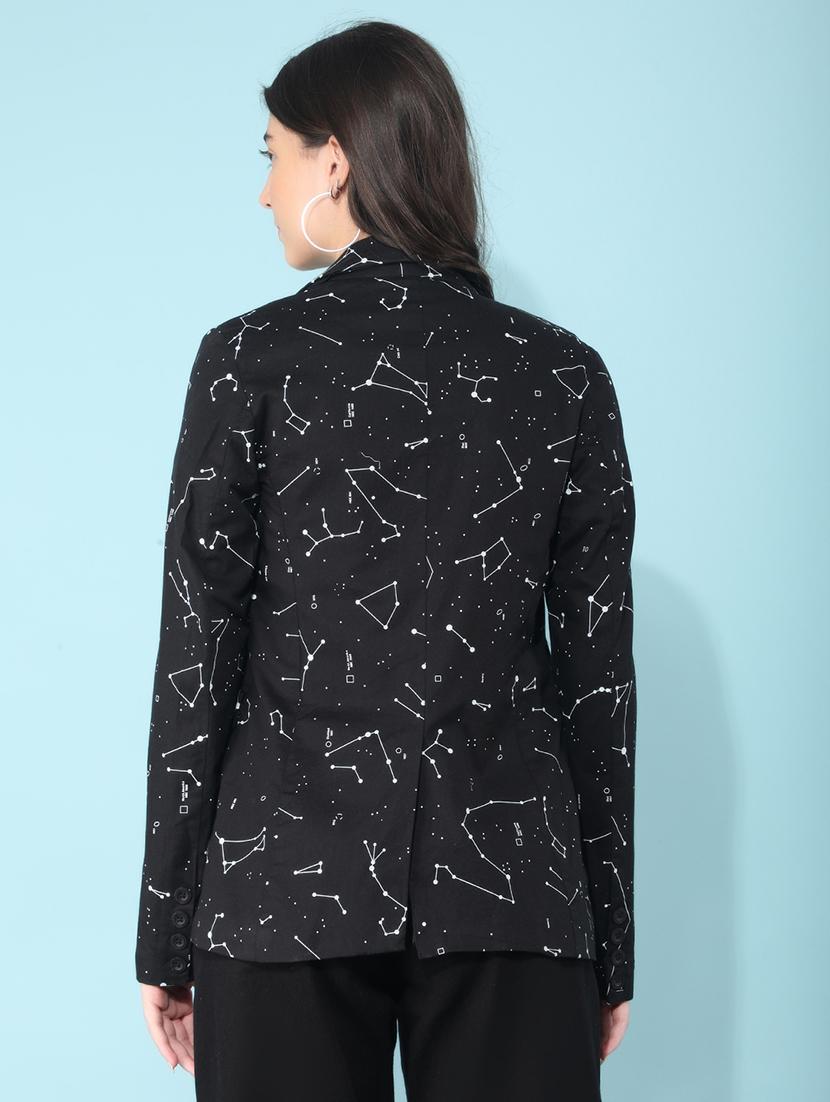 women black cotton single breasted blazer - 21400246 - Standard Image - 2