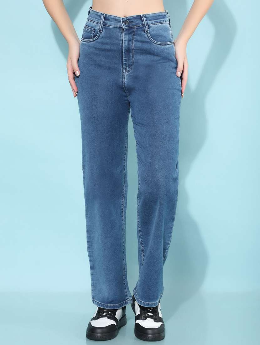 blue straight fit jean