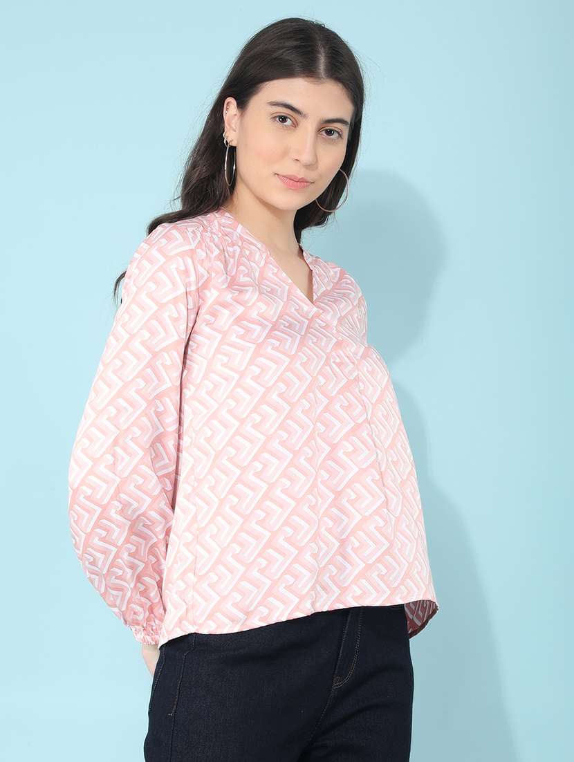 women pink viscose regular top