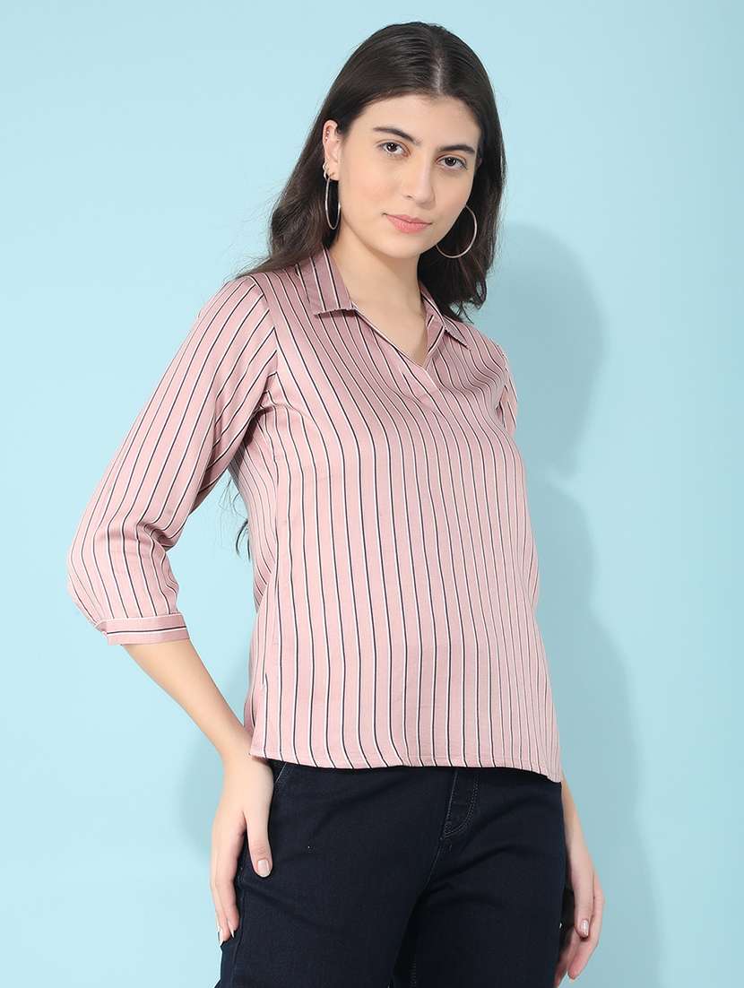 women pink viscose regular top