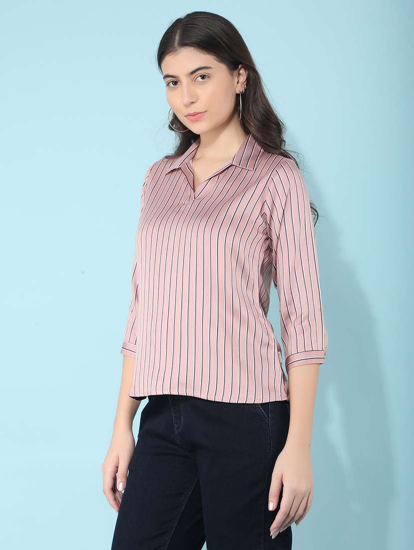 women pink viscose regular top - 21400306 - Standard Image - 2