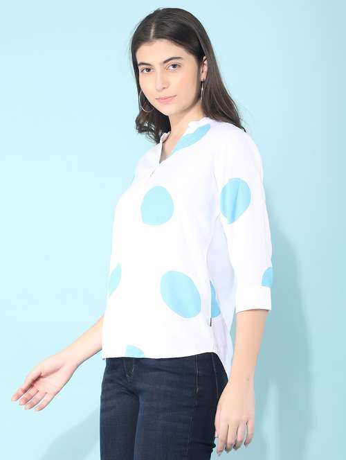 white floral printed regular top - 21400308 -  Standard Image - 0