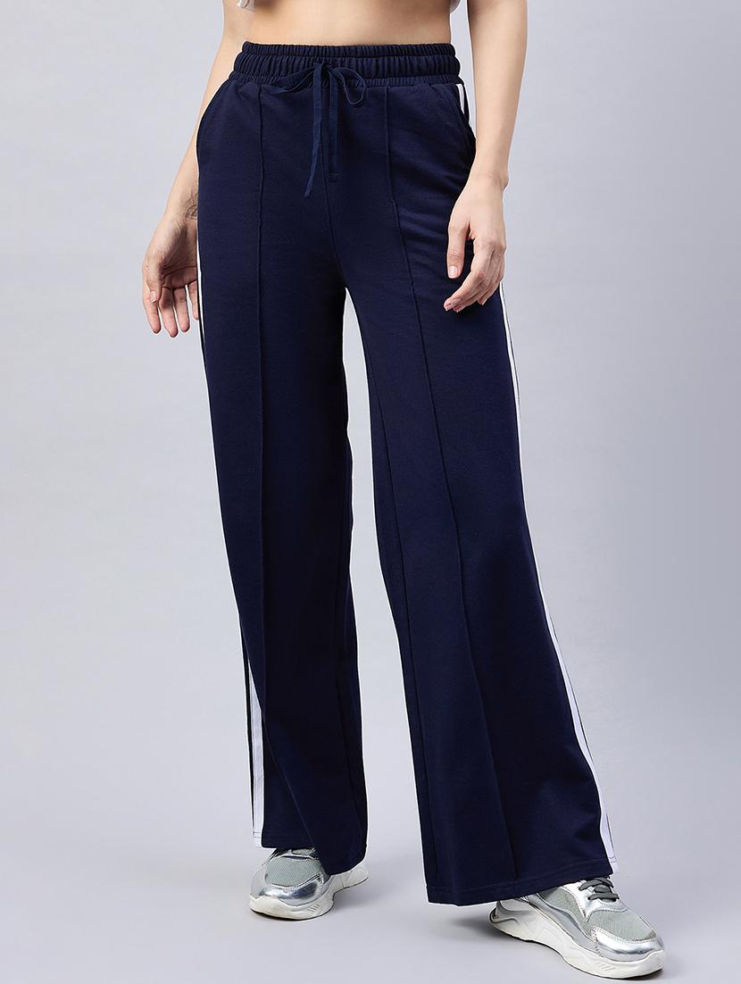blue solid track pant - 21400322 - Zoom Image - 0