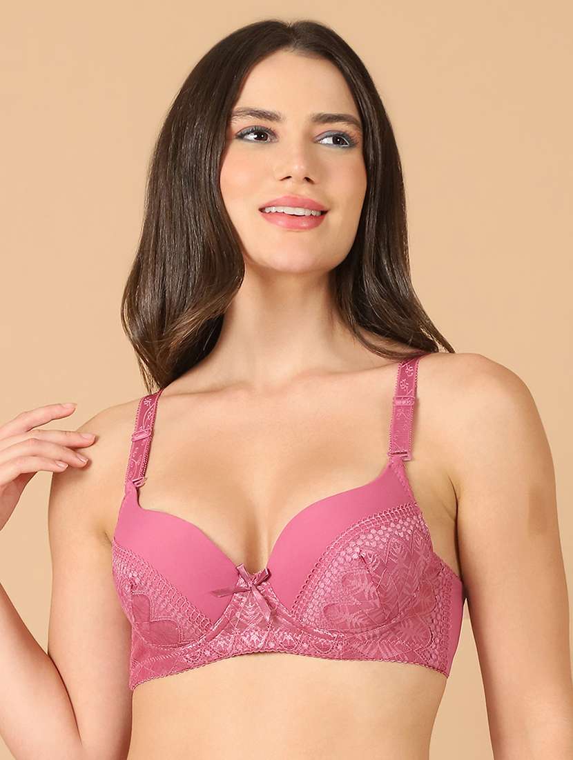 pink lace tshirt bra