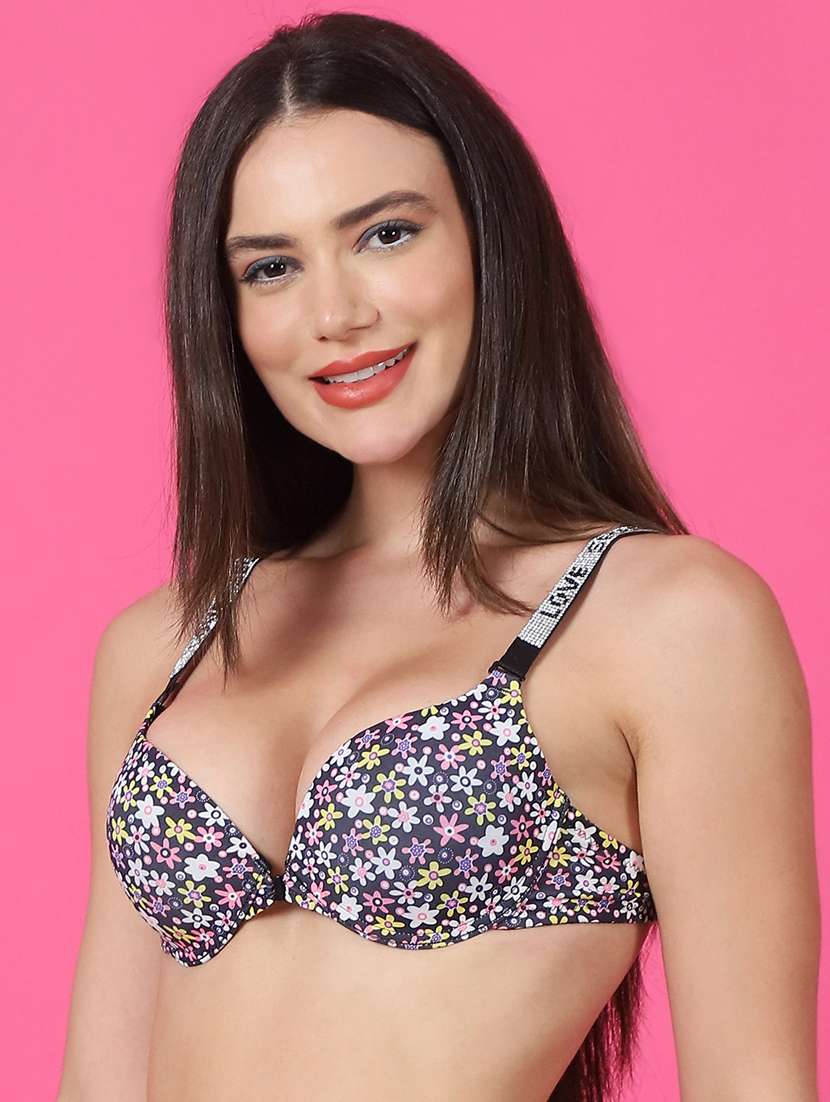 women printed push up bra - 21400423 -  Standard Image - 2