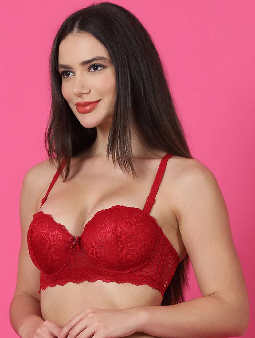 maroon lace balconette bra - 21400431 -  Standard Image - 2