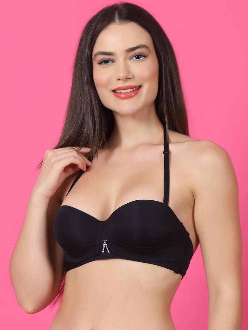 black solid balconette bra - 21400437 -  Standard Image - 2
