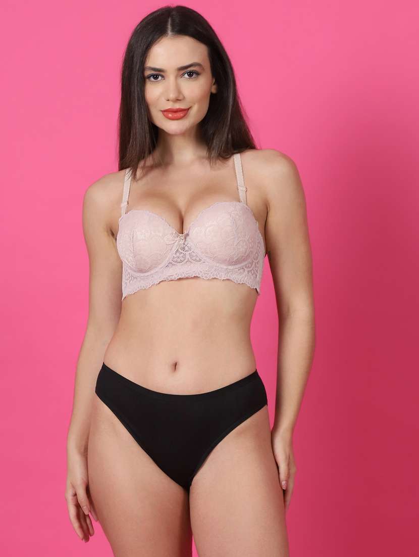 beige lace bra and panty set - 21400508 - Standard Image - 2