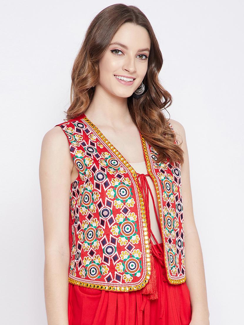 red embroidered jacket - 21401420 - Standard Image - 2