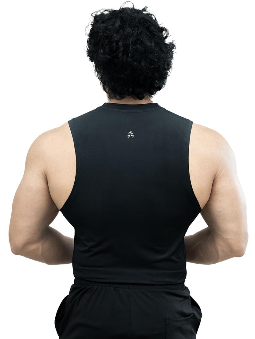 men solid sleeveless active wear t-shirt - 21401572 - Standard Image - 2