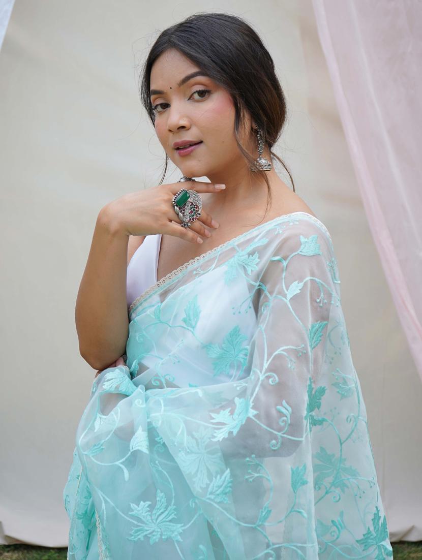 women embroidered saree - 21402062 - Standard Image - 2