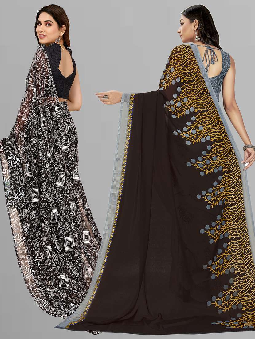 pack of 2 casual wear combo sarees with blouse - 21402986 -  Standard Image - 2