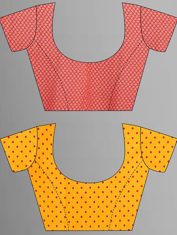 pack of 2 printed casual wear sarees with blouse - 21406045 - Standard Image - 2