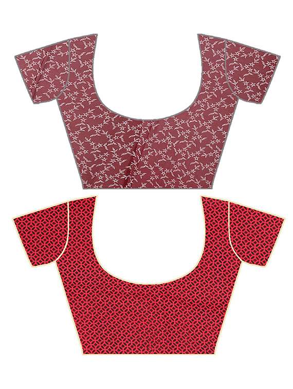 pack of 2 printed casual wear sarees with blouse - 21406065 -  Standard Image - 2