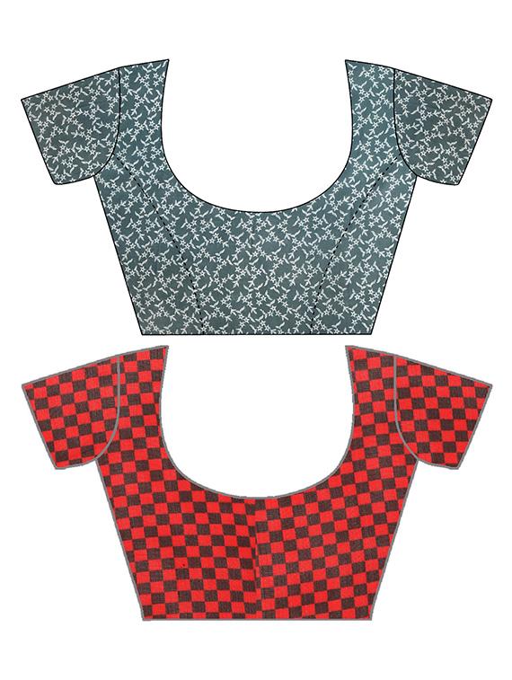 pack of 2 printed casual wear sarees with blouse - 21406091 - Standard Image - 2