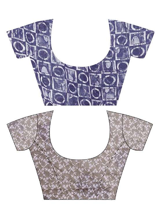 pack of 2 printed casual wear sarees with blouse - 21406120 -  Standard Image - 2