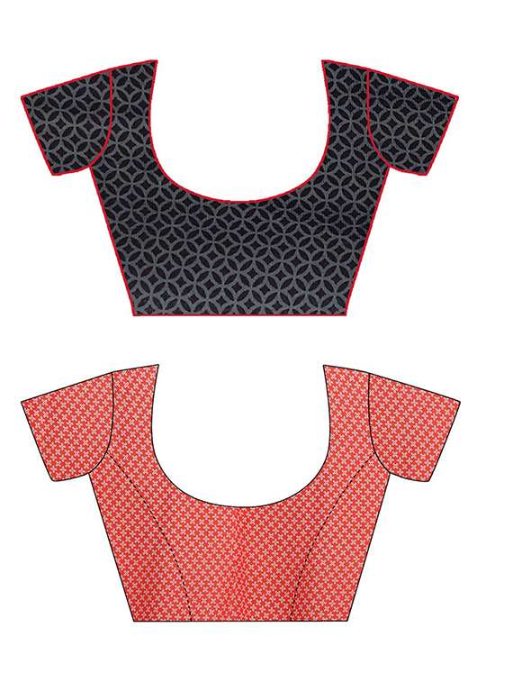 pack of 2 printed casual wear sarees with blouse - 21406156 -  Standard Image - 2