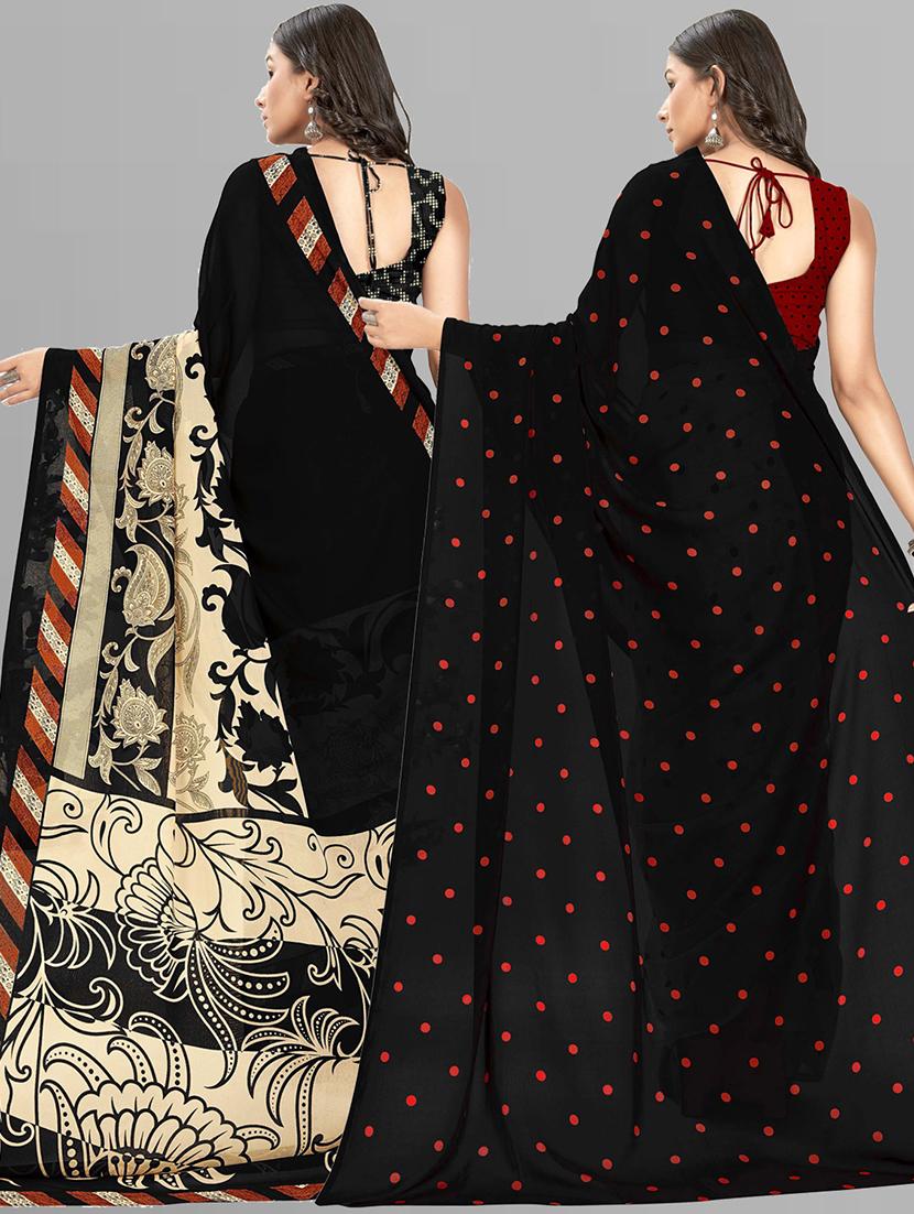 women pack of 2 printed saree with blouse - 21406488 - Standard Image - 2