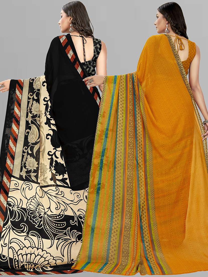 women pack of 2 printed saree with blouse - 21406500 -  Standard Image - 2
