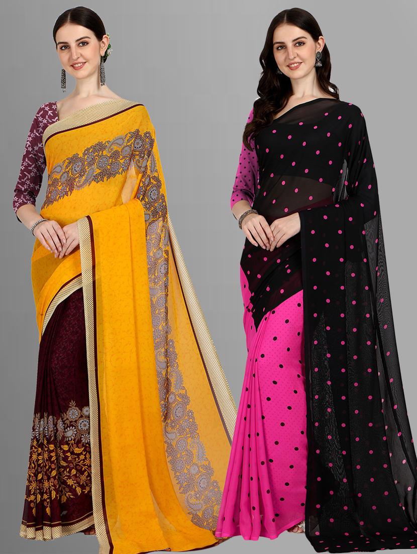 women multi color printed saree combo with blouse - 21406590 -  Zoom Image - 0