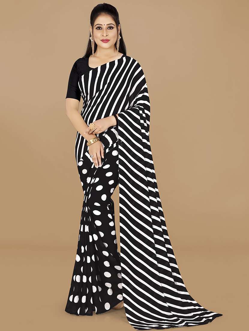 women printed casual wear saree with blouse