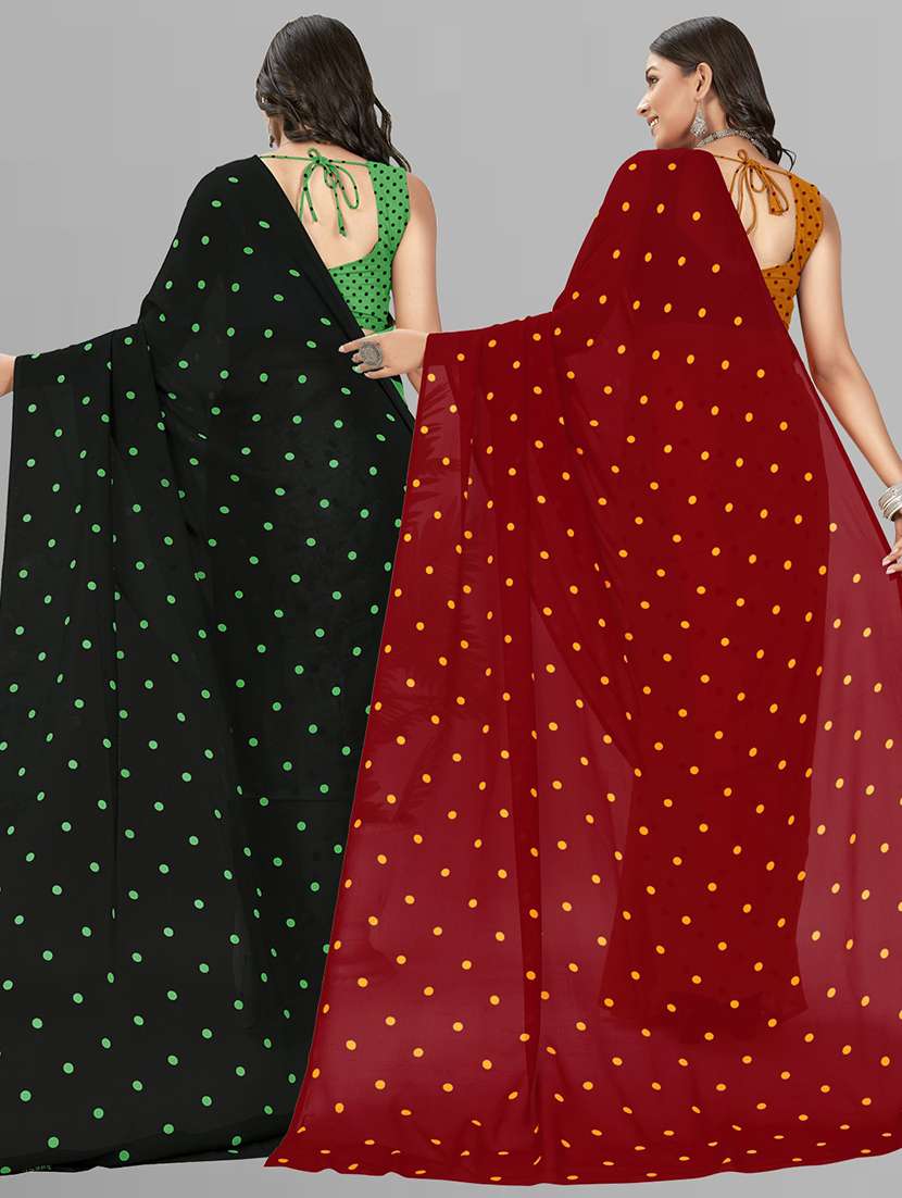 pack of 2 printed casual wear sarees with blouse - 21406707 -  Standard Image - 2