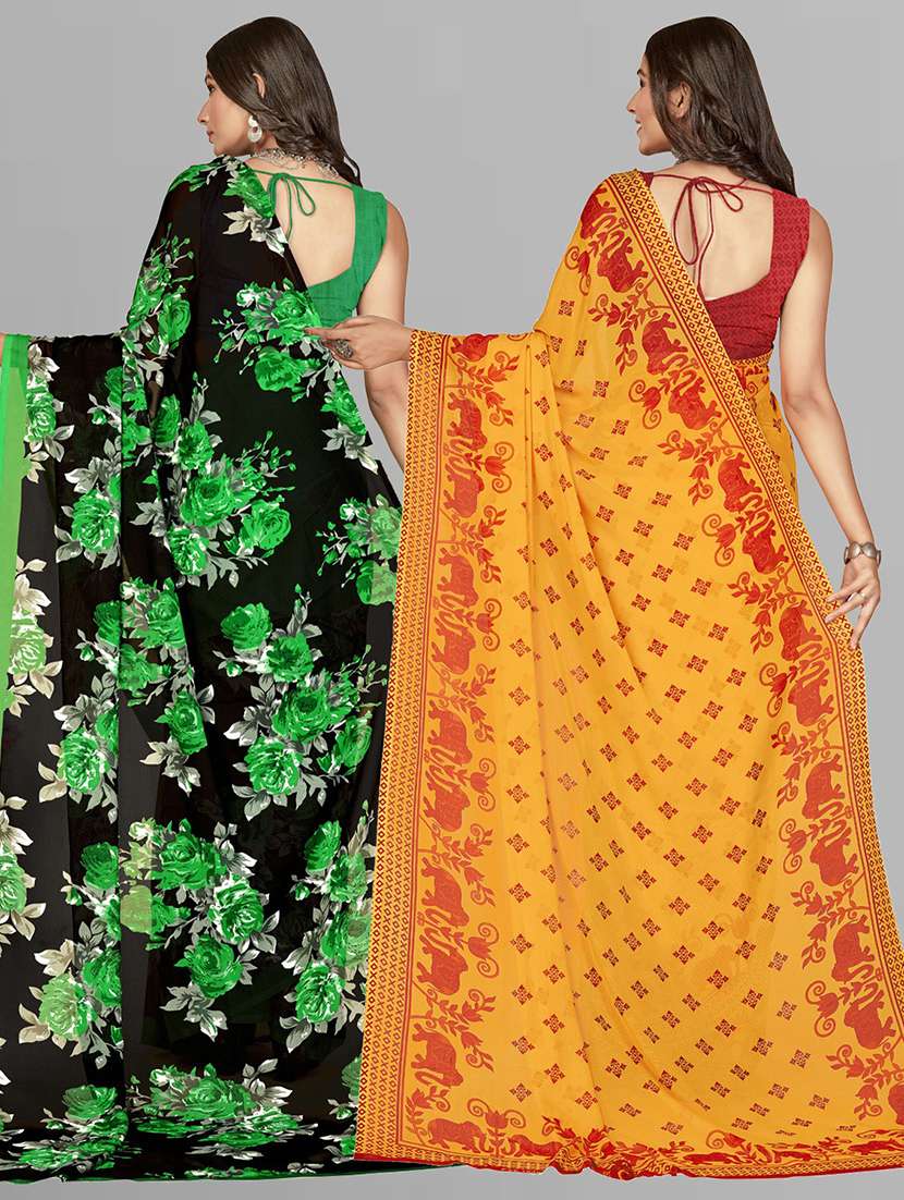 women multi color printed saree combo with blouse - 21406827 -  Standard Image - 2