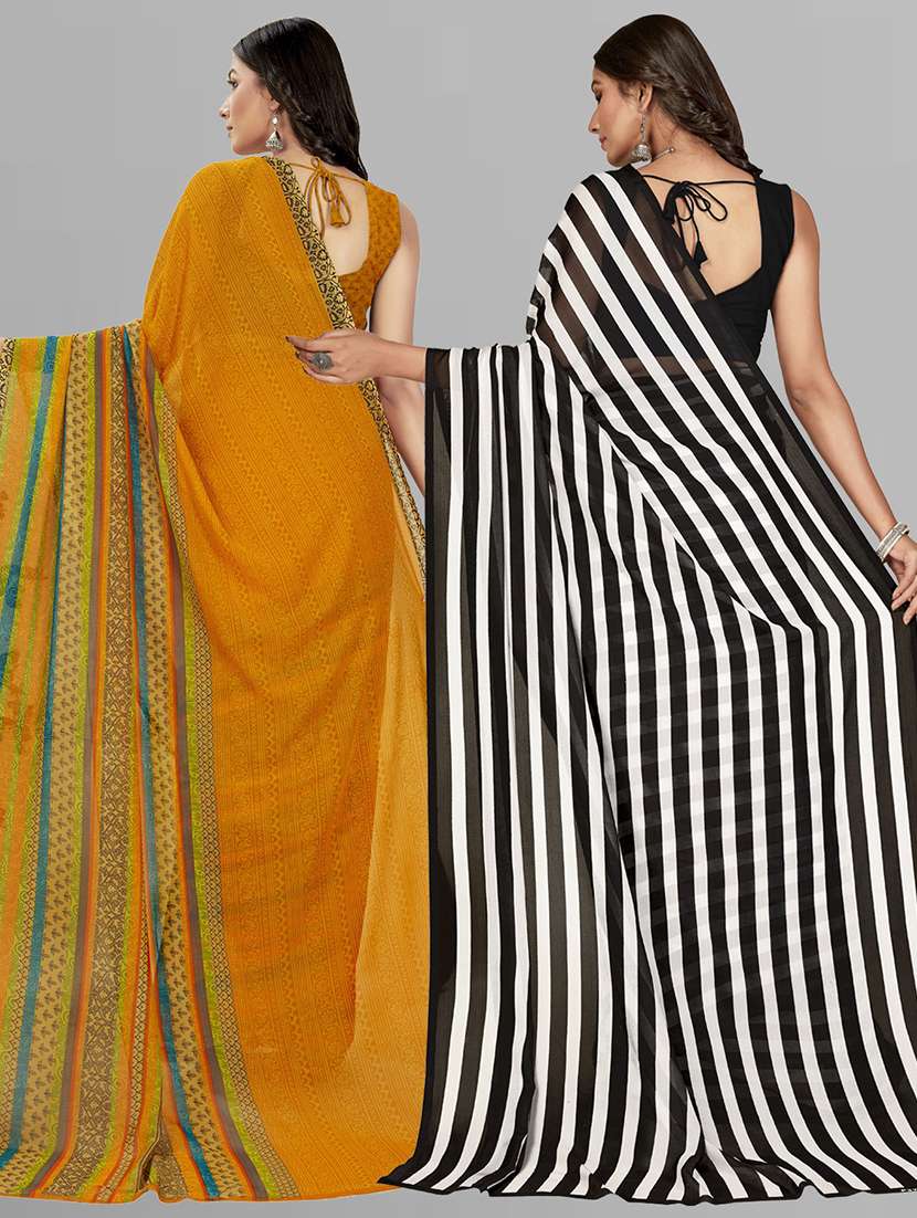 pack of 2 casual wear combo sarees with blouse - 21406882 - Standard Image - 2