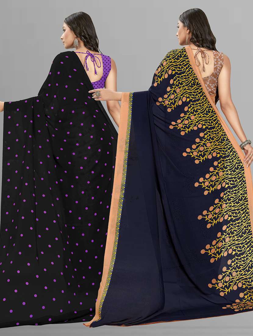 pack of 2 casual wear combo sarees with blouse - 21406897 -  Standard Image - 2