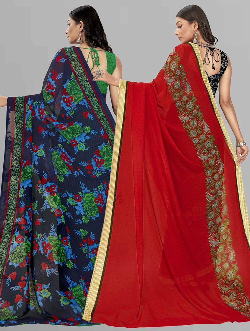 pack of 2 casual wear combo sarees with blouse - 21406903 -  Standard Image - 2