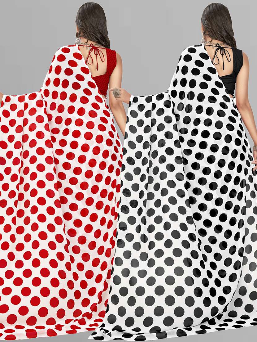 pack of 2 printed casual wear sarees with blouse - 21407002 -  Standard Image - 2