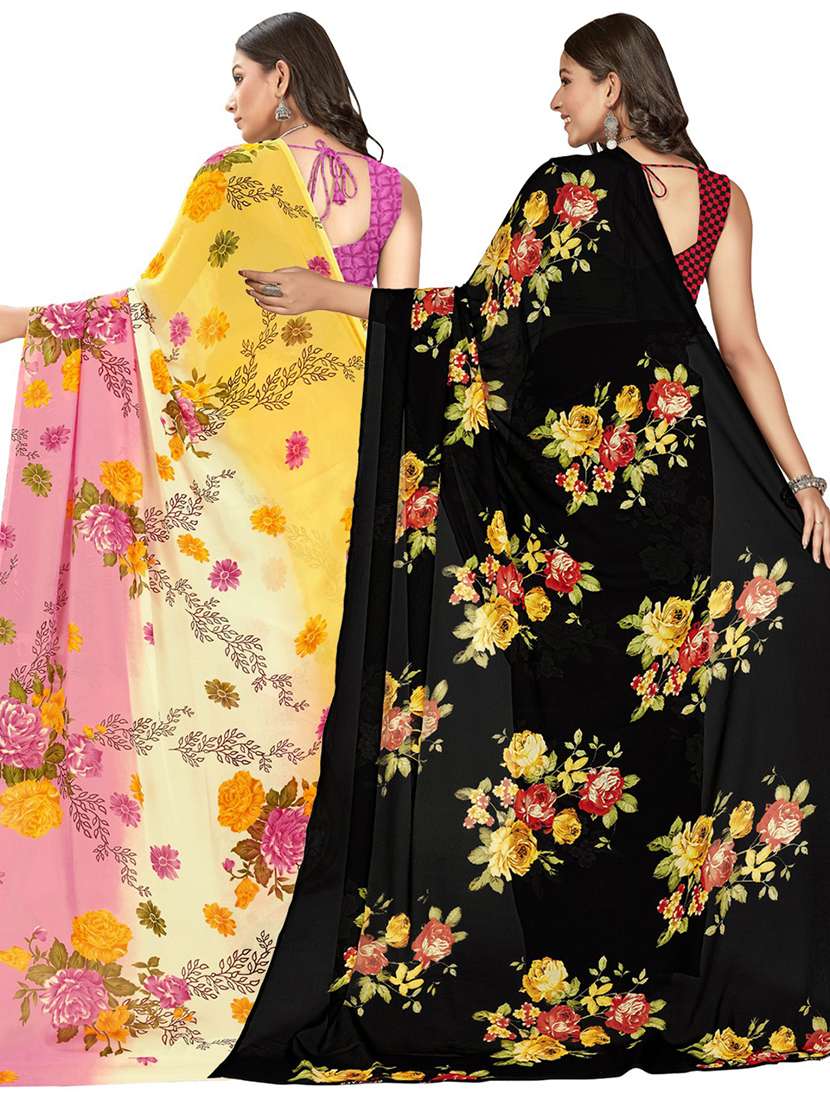 women multi color printed saree combo with blouse - 21407009 -  Standard Image - 2