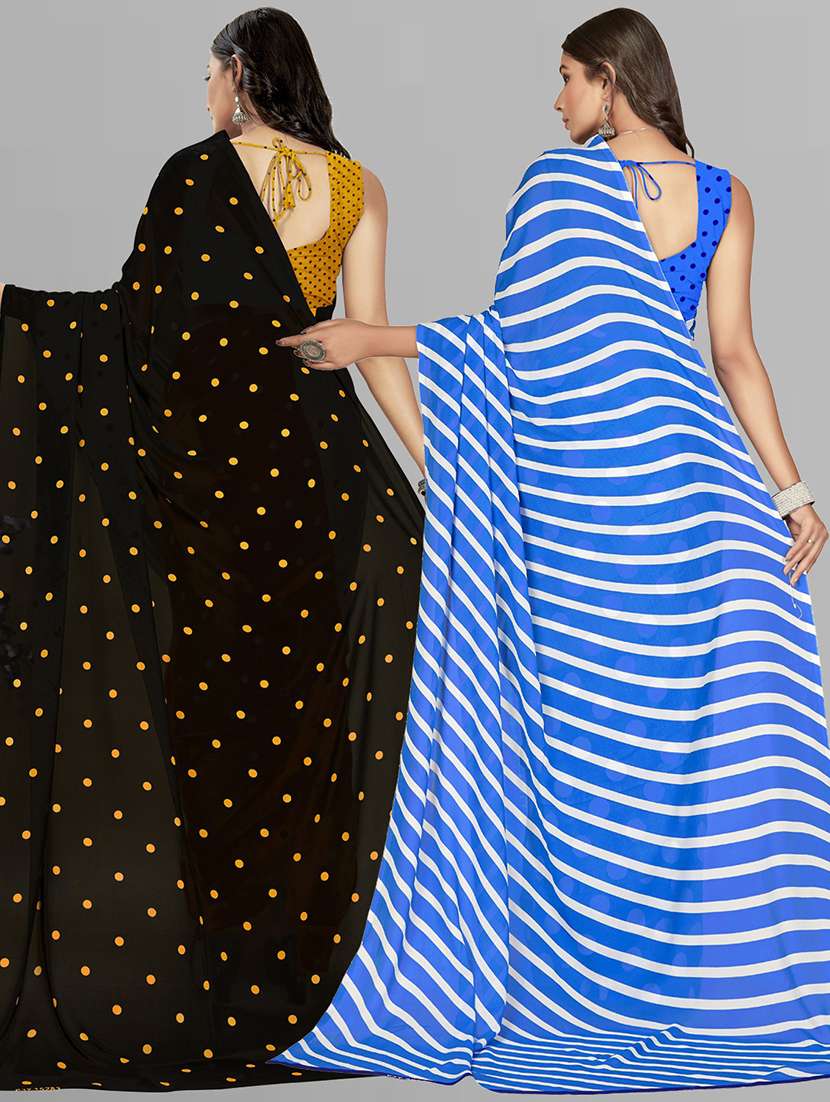 pack of 2 printed saree with blouse - 21407032 -  Standard Image - 2