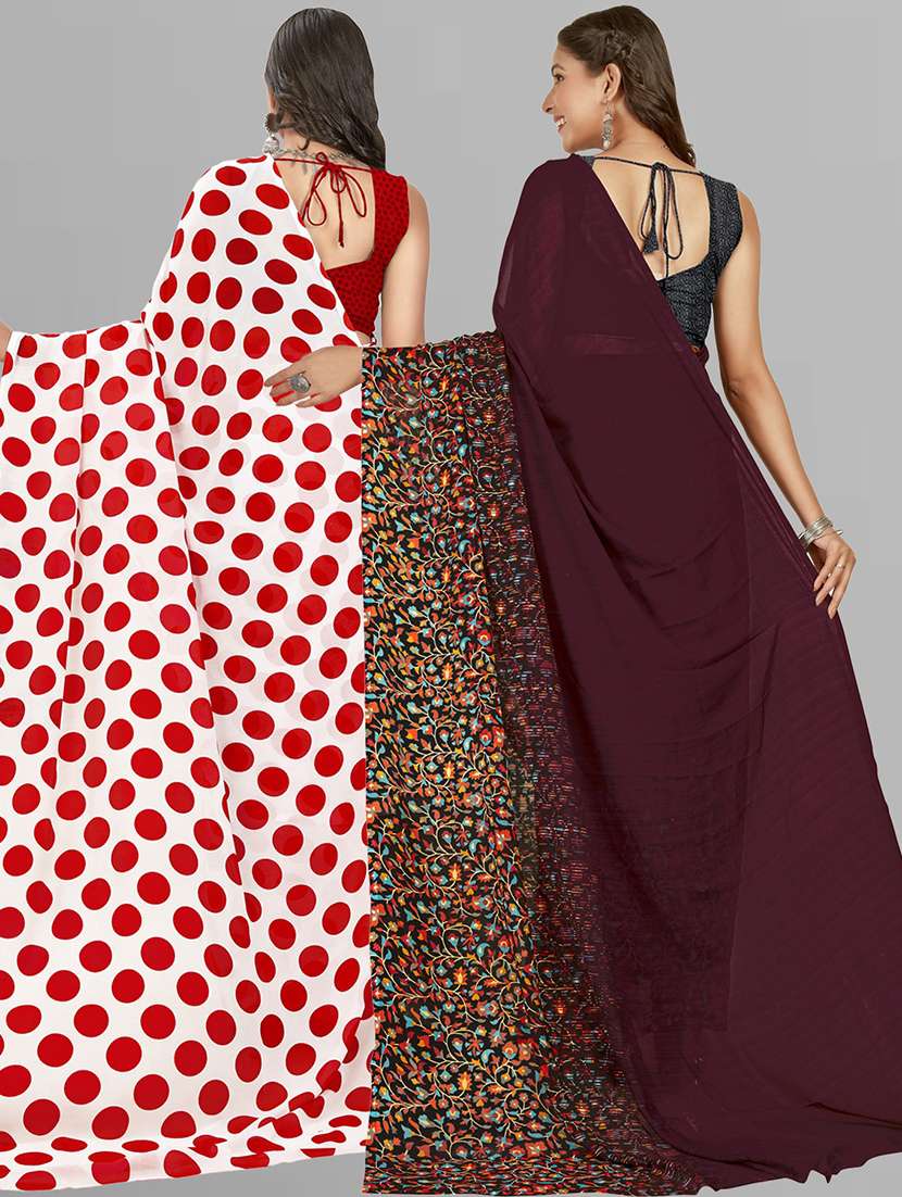 women multi color printed saree combo with blouse - 21407038 -  Standard Image - 2