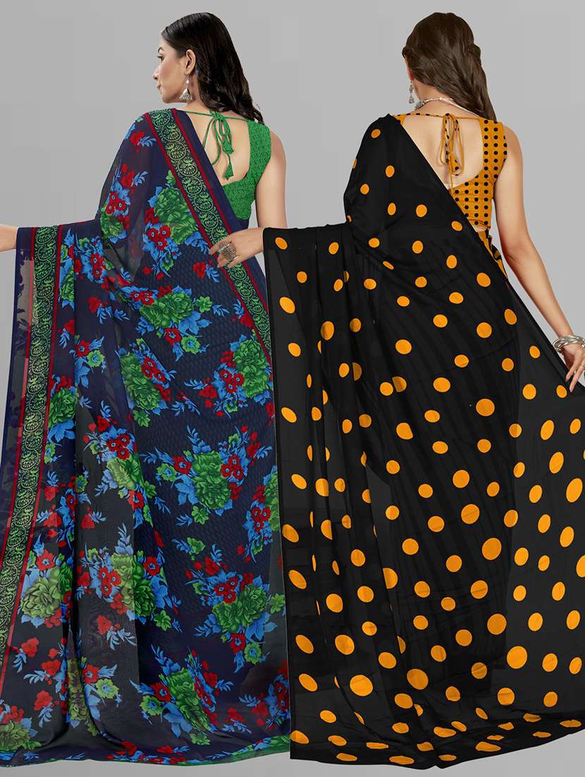 pack of 2 printed casual wear sarees with blouse - 21407081 -  Standard Image - 2