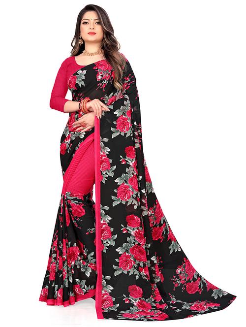 women printed casual wear saree with blouse - 21407133 -  Standard Image - 0