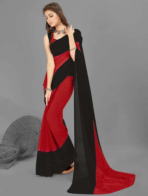 women solid bordered saree with blouse - 21407922 - Standard Image - 0